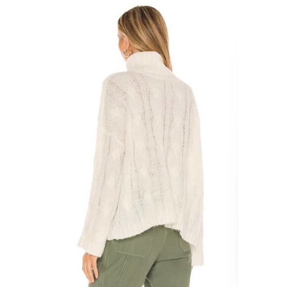Tularosa Sweater Womens Size Small Greta Turtleneck Pullover Ivory Cable Knit - Picture 3 of 7